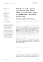 Attitudes towards teachers supporting student mental health in rural contexts: a pilot study examining community perspectives