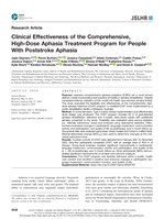 Clinical Effectiveness of the Comprehensive, High-Dose Aphasia Treatment Program for People With Poststroke Aphasia