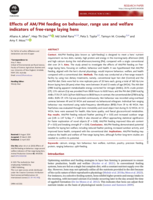 Effects of AM/PM feeding on behaviour, range use and welfare indicators of free-range laying hens