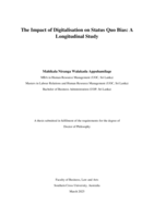 The Impact of Digitalisation on Status Quo Bias: A Longitudinal Study