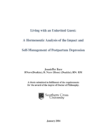 Living with an uninvited guest: A hermeneutic analysis of the impact and self-management of postpartum depression