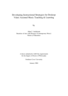 Developing instructional strategies for desktop video assisted music teaching & learning