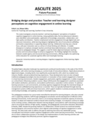 Bridging design and practice: Teacher and learning designer perceptions on cognitive engagement in online learning