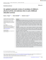 An updated systematic review of correlates of children's physical activity and sedentary time in early childhood education services