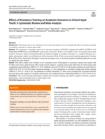 Effects of Resistance Training on Academic Outcomes in School-Aged Youth: A Systematic Review and Meta-Analysis