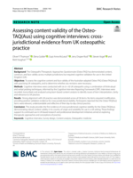 Assessing content validity of the Osteo-TAQ(Aus) using cognitive interviews: cross-jurisdictional evidence from UK osteopathic practice