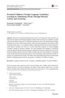 Preschool Children's Foreign Language Vocabulary Learning by Embodying Words Through Physical Activity and Gesturing
