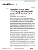 Association of social support with sleep and subjective health outcomes in Ghanaian artisanal miners