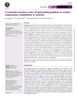 A systematic-narrative review of goal-setting guidelines in workers' compensation rehabilitation in Australia