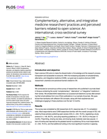 Complementary, alternative, and integrative medicine researchers' practices and perceived barriers related to open science: An international, cross-sectional survey