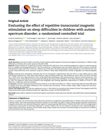 Evaluating the effect of repetitive transcranial magnetic stimulation on sleep difficulties in children with autism spectrum disorder: a randomized controlled trial