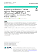 A qualitative exploration of medical students' placement experiences with telehealth during COVID-19 and recommendations to prepare our future medical workforce