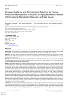 Strategic Guidance and Technological Solutions for Human Resources Management to Sustain an Aging Workforce: Review of International Standards, Research, and Use Cases