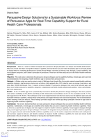 Persuasive Design Solutions for a Sustainable Workforce: Review of Persuasive Apps for Real-Time Capability Support for Rural Health Care Professionals