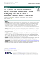 Do cognitive aids reduce error rates in resuscitation team performance? Trial of emergency medicine protocols in simulation training (TEMPIST) in Australia