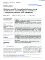 Minimal trauma hip fracture hospitalisations among older Indigenous and non‐Indigenous Australians: A&nbsp;retrospective population‐based cohort study
