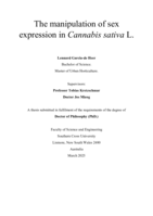 The manipulation of sex expression in <em>Cannabis sativa</em> L.