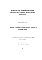 Built to last: the role of network resilience in sustaining project-based networks