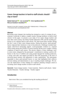 Career change teachers in hard-to-staff schools: should I stay or leave?