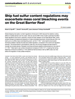 Ship fuel sulfur content regulations may exacerbate mass coral bleaching events on the Great Barrier Reef