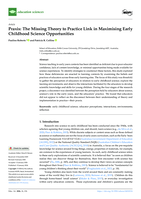 Praxis: The Missing Theory to Practice Link in Maximising Early Childhood Science Opportunities