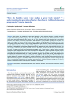 ''How do families know what makes a great bush kinder?'': understanding the provision of nature-based early childhood education programs in Victoria, Australia