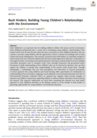 Bush Kinders: Building Young Children’s Relationships with the Environment