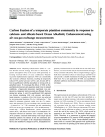 Carbon fixation of a temperate plankton community in response to calcium- and silicate-based Ocean Alkalinity Enhancement using air-sea gas exchange measurements