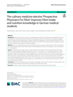 The culinary medicine elective "Prospective Physicians For Fibre" improves fibre intake and nutrition knowledge in German medical students