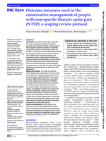 Outcome measures used in the conservative management of people with non-specific thoracic spine pain (NTSP): a scoping review protocol