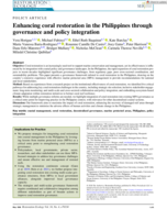 Enhancing coral restoration in the Philippines through governance and policy integration