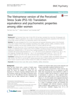 The Vietnamese version of the Perceived Stress Scale (PSS-10): Translation equivalence and psychometric properties among older women