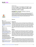 Acute changes in handgrip strength, lung function and health-related quality of life following cardiac surgery