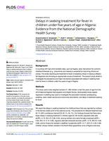 Delays in seeking treatment for fever in children under five years of age in Nigeria: Evidence from the National Demographic Health Survey