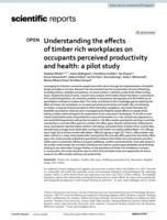 Understanding the effects of timber rich workplaces on occupants perceived productivity and health: a pilot study