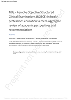 Remote Objective Structured Clinical Examinations (ROSCE) in health professions education: a meta-aggregate review of academic perspectives and recommendations 