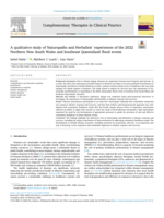A qualitative study of Naturopaths and Herbalists’ experiences of the 2022 Northern New South Wales and Southeast Queensland flood events