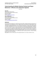 Understanding the Mobile Gaming Context and Player Behaviour: A Review and a Research Agenda