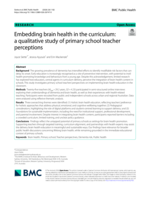 Embedding brain health in the curriculum: a qualitative study of primary school teacher perceptions