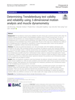 Determining Trendelenburg test validity and reliability using 3-dimensional motion analysis and muscle dynamometry
