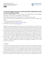 Coral reef exposure increases aerosol and cloud condensation nuclei over the Great Barrier Reef
