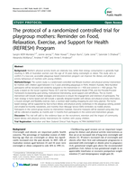 The protocol of a randomized controlled trial for playgroup mothers: Reminder on Food, Relaxation, Exercise, and Support for Health (REFRESH) Program
