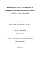 Exploring voice, values, and behaviours in conservatoire instrumental one-on-one lessons: A reflexive rhizomatic analysis