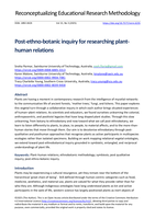 Post-ethno-botanic inquiry for researching plant-human relations