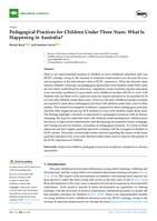 Pedagogical Practices for Children Under Three Years: What Is Happening in Australia?