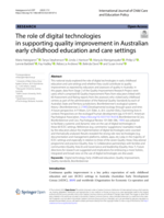 The role of digital technologies in supporting quality improvement in Australian early childhood education and care settings