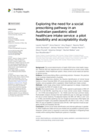 Exploring the need for a social prescribing pathway in an Australian paediatric allied healthcare intake service: a pilot feasibility and acceptability study