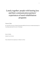 Lonely together: people with hearing loss and their communication partners' experiences of aural rehabilitation programs