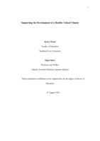 Supporting the Development of a Healthy School Climate