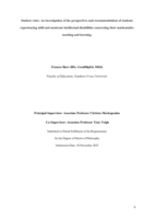 Student voice: An investigation of the perspectives and recommendations of students experiencing mild and moderate intellectual disabilities concerning their mathematics teaching and learning.